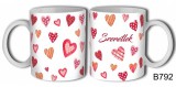 Szerelmes bögre, szeretlek, mintás szívecskék