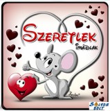 Szerelmes hűtőmágnes, szeretlek, egérke