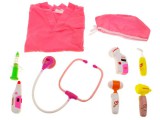 Szerepjáték-Orvosi készlet és Univerzális, Tépőzáras Orvosi ruházat-Fény és Hanghatásokkal-Rózsaszín