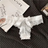 Szexi masnis csipketanga – fehér - XL