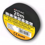 Szigetelőszalag 0.13x19mm Fekete 20m, Entac
