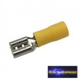 Szigetelt csúszósaru 6.3mm, 4.0-6.0mm Sárga