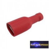 Szigetelt csúszósaru aljzat 6.3mm, 0.5-1.5mm piros