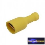 Szigetelt csúszósaru aljzat 6.3mm, 4.0-6.0mm sárga