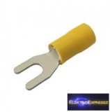 Szigetelt villás saru 4.3mm, 0.4-6.0mm Sárga