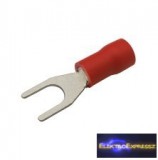 Szigetelt villás saru 4.3mm, 0.5-1.5mm Piros