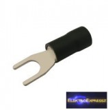 Szigetelt villás saru 5.3mm, 2.5-4.0mm Fekete