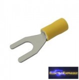 Szigetelt villás saru 6.5mm, 0.4-6.0mm Sárga