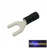 Szigetelt villás saru 6.5mm, 2.5-4.0mm Fekete