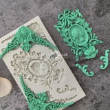 Szilikon Fondant Forma klasszikus Kameóval és díszes kerettel