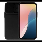 Szilikon telefonvédő (matt, mikrofiber plüss belső, kameravédő) FEKETE Apple iPhone 15 Pro "Gigapack csomagolás" (GP-144971) (GP-144971)