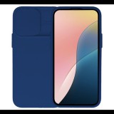 Szilikon telefonvédő (matt, mikrofiber plüss belső, kameravédő) SÖTÉTKÉK Apple iPhone 16 Plus "Gigapack csomagolás" (GP-163069) (GP-163069)