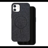 Szilikon telefonvédő (műanyag hátlap, kameravédő, MagSafe, csillogó) FEKETE Apple iPhone 11 "Gigapack csomagolás" (GP-171518) (GP-171518)
