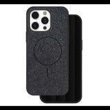 Szilikon telefonvédő (műanyag hátlap, kameravédő, MagSafe, csillogó) FEKETE Apple iPhone 14 Pro "Gigapack csomagolás" (GP-171525) (GP-171525)