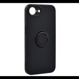 Szilikon telefonvédő (tartógyűrű, mikrofiber plüss belső, mágneses, kameravédő) FEKETE Apple iPhone 16e "Gigapack csomagolás" (GP-167547) (GP-167547)