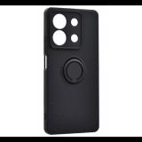 Szilikon telefonvédő (tartógyűrű, mikrofiber plüss belső, mágneses, kameravédő) FEKETE Xiaomi Redmi Note 13 5G "Gigapack csomagolás" (GP-155448) (GP-155448)