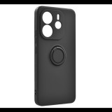 Szilikon telefonvédő (tartógyűrű, mikrofiber plüss belső, mágneses, kameravédő) FEKETE Xiaomi Redmi Note 14 4G "Gigapack csomagolás" (GP-167997) (GP-167997)