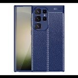 Szilikon telefonvédő (ütésállóság, bőr hatású, varrás minta) SÖTÉTKÉK Samsung Galaxy S24 Ultra (SM-S928) "Gigapack csomagolás" (GP-151347) (GP-151347)