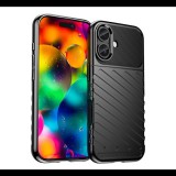 Szilikon telefonvédő (ütésállóság, csíkos, dombor minta) FEKETE Apple iPhone 17 "Gigapack csomagolás" (GP-173622) (GP-173622)