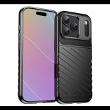 Szilikon telefonvédő (ütésállóság, csíkos, dombor minta) FEKETE Apple iPhone 17 Pro "Gigapack csomagolás" (GP-173623) (GP-173623)