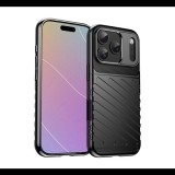 Szilikon telefonvédő (ütésállóság, csíkos, dombor minta) FEKETE Apple iPhone 17 Pro Max "Gigapack csomagolás" (GP-173624) (GP-173624)