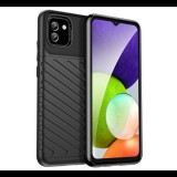 Szilikon telefonvédő (ütésállóság, csíkos, dombor minta) FEKETE Samsung Galaxy A03 (SM-A035) "Gigapack csomagolás" (GP-121144) (GP-121144)