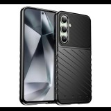 Szilikon telefonvédő (ütésállóság, csíkos, dombor minta) FEKETE Samsung Galaxy S25 Plus (SM-S936) "Gigapack csomagolás" (GP-165135) (GP-165135)