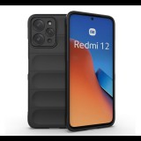 Szilikon telefonvédő (ütésállóság, kameravédő, 3D) FEKETE Xiaomi Redmi 12 "Gigapack csomagolás" (GP-148726) (GP-148726)
