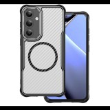 Szilikon telefonvédő (ütésállóság, légpárnás sarok, kameravédő, karbon minta, MagSafe) FEKETE Samsung Galaxy S24 FE (SM-S721) "Gigapack csomagolás" (GP-168582) (GP-168582)