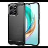 Szilikon telefonvédő (ütésállóság, légpárnás sarok, szálcsiszolt, karbon minta) FEKETE Honor X6b "Gigapack csomagolás" (GP-162766) (GP-162766)