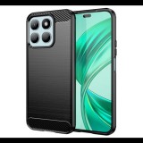 Szilikon telefonvédő (ütésállóság, légpárnás sarok, szálcsiszolt, karbon minta) FEKETE Honor X8c "Gigapack csomagolás" (GP-169234) (GP-169234)
