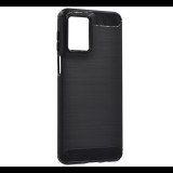 Szilikon telefonvédő (ütésállóság, légpárnás sarok, szálcsiszolt, karbon minta) FEKETE Motorola Moto G55 5G (XT2435) "Gigapack csomagolás" (GP-162762) (GP-162762)