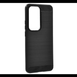 Szilikon telefonvédő (ütésállóság, légpárnás sarok, szálcsiszolt, karbon minta) FEKETE Oppo Reno 12 "Gigapack csomagolás" (GP-167558) (GP-167558)