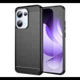 Szilikon telefonvédő (ütésállóság, légpárnás sarok, szálcsiszolt, karbon minta) FEKETE Oppo Reno 13 "Gigapack csomagolás" (GP-167780) (GP-167780)