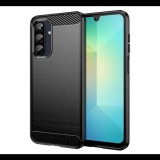 Szilikon telefonvédő (ütésállóság, légpárnás sarok, szálcsiszolt, karbon minta) FEKETE Samsung Galaxy A26 5G (SM-A266) "Gigapack csomagolás" (GP-165206) (GP-165206)