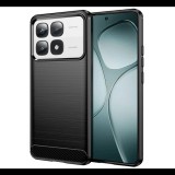 Szilikon telefonvédő (ütésállóság, légpárnás sarok, szálcsiszolt, karbon minta) FEKETE Xiaomi 14T Pro "Gigapack csomagolás" (GP-163096) (GP-163096)