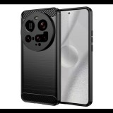 Szilikon telefonvédő (ütésállóság, légpárnás sarok, szálcsiszolt, karbon minta) FEKETE Xiaomi 15 Ultra "Gigapack csomagolás" (GP-167778) (GP-167778)