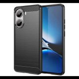 Szilikon telefonvédő (ütésállóság, légpárnás sarok, szálcsiszolt, karbon minta) FEKETE Xiaomi Poco X7 Pro "Gigapack csomagolás" (GP-168212) (GP-168212)