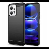 Szilikon telefonvédő (ütésállóság, légpárnás sarok, szálcsiszolt, karbon minta) FEKETE Xiaomi Redmi Note 12 4G "Gigapack csomagolás" (GP-138619) (GP-138619)