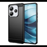 Szilikon telefonvédő (ütésállóság, légpárnás sarok, szálcsiszolt, karbon minta) FEKETE Xiaomi Redmi Note 14 5G "Gigapack csomagolás" (GP-166760) (GP-166760)