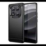 Szilikon telefonvédő (ütésállóság, légpárnás sarok, szálcsiszolt, karbon minta) FEKETE Xiaomi Redmi Note 14 Pro 4G "Gigapack csomagolás" (GP-167557) (GP-167557)