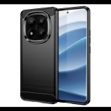 Szilikon telefonvédő (ütésállóság, légpárnás sarok, szálcsiszolt, karbon minta) FEKETE Xiaomi Redmi Note 14 Pro Plus 5G "Gigapack csomagolás" (GP-166762) (GP-166762)