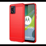 Szilikon telefonvédő (ütésállóság, légpárnás sarok, szálcsiszolt, karbon minta) PIROS Motorola Moto E13 (XT-2345) "Gigapack csomagolás" (GP-136879) (GP-136879)