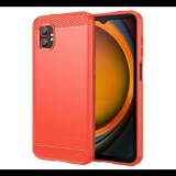 Szilikon telefonvédő (ütésállóság, légpárnás sarok, szálcsiszolt, karbon minta) PIROS Samsung Galaxy Xcover 7 Pro (SM-G766) "Gigapack csomagolás" (GP-169311) (GP-169311)
