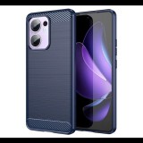 Szilikon telefonvédő (ütésállóság, légpárnás sarok, szálcsiszolt, karbon minta) SÖTÉTKÉK Oppo Reno 13 F 5G "Gigapack csomagolás" (GP-168071) (GP-168071)