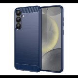 Szilikon telefonvédő (ütésállóság, légpárnás sarok, szálcsiszolt, karbon minta) SÖTÉTKÉK Samsung Galaxy S25 Plus (SM-S936) "Gigapack csomagolás" (GP-166774) (GP-166774)