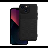 Szilikon telefonvédő (ütésállóság, mágneses, bőr hatású hátlap, csíkos) FEKETE Apple iPhone 13 mini "Gigapack csomagolás" (GP-115168) (GP-115168)