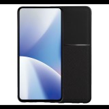 Szilikon telefonvédő (ütésállóság, mágneses, bőr hatású hátlap, csíkos) FEKETE Samsung Galaxy S25 FE (SM-S731) "Gigapack csomagolás" (GP-172586) (GP-172586)