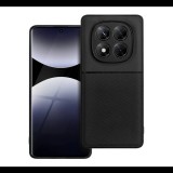 Szilikon telefonvédő (ütésállóság, mágneses, bőr hatású hátlap, csíkos) FEKETE Xiaomi Redmi Note 14 Pro 4G "Gigapack csomagolás" (GP-167564) (GP-167564)