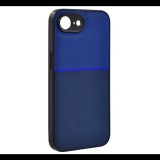 Szilikon telefonvédő (ütésállóság, mágneses, bőr hatású hátlap, csíkos) SÖTÉTKÉK Apple iPhone 16e "Gigapack csomagolás" (GP-167573) (GP-167573)